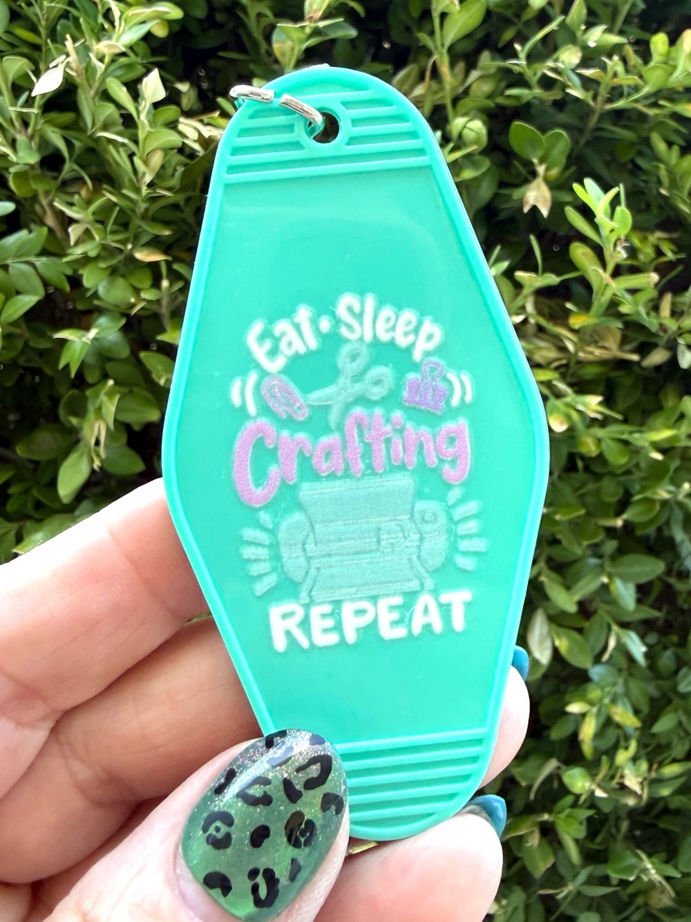 Vintage style motel key 3.5” keychain crafting-themed crafter gift idea